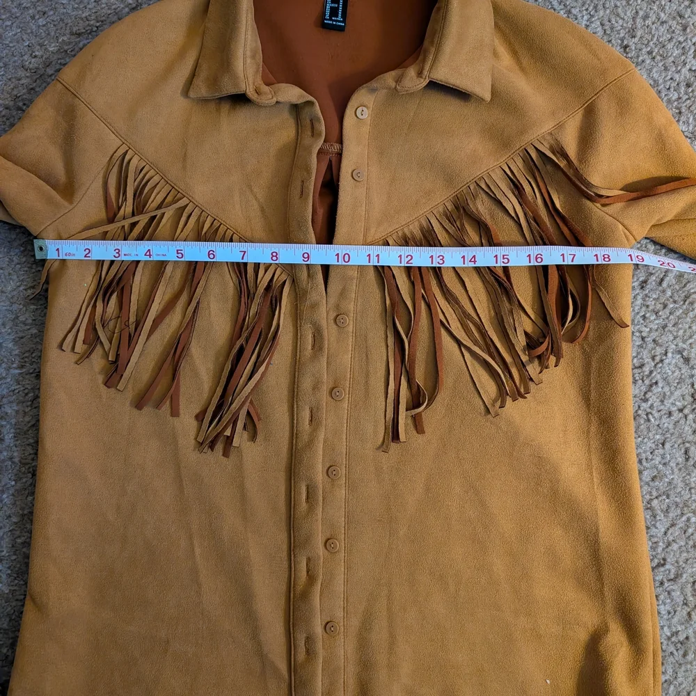 Forever 21 Tan Fringe Suede-Look Jacket - Picture 4 of 6